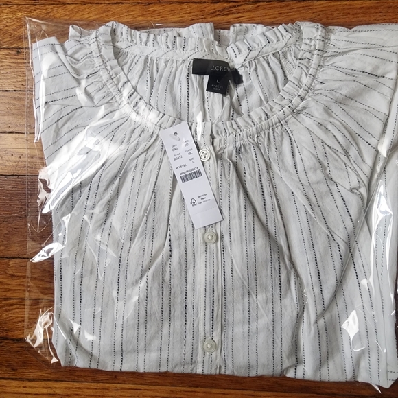 J.Crew Button-up tie-waist top in stripe - Picture 10 of 10